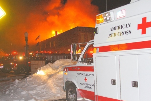 Old Red Cross ERV unit on scene.